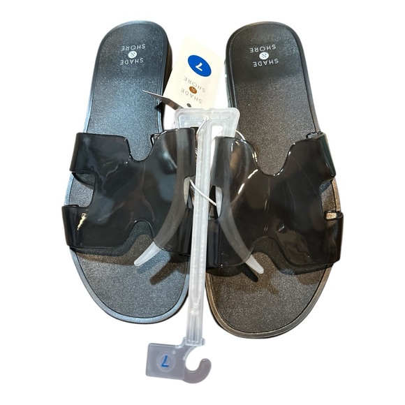 Shade & Shore Women’s Black Slide Sandals – Size 7 – NWT - Picture 1 of 6